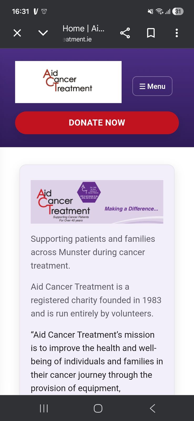 Aid Cancer Treatment case study image