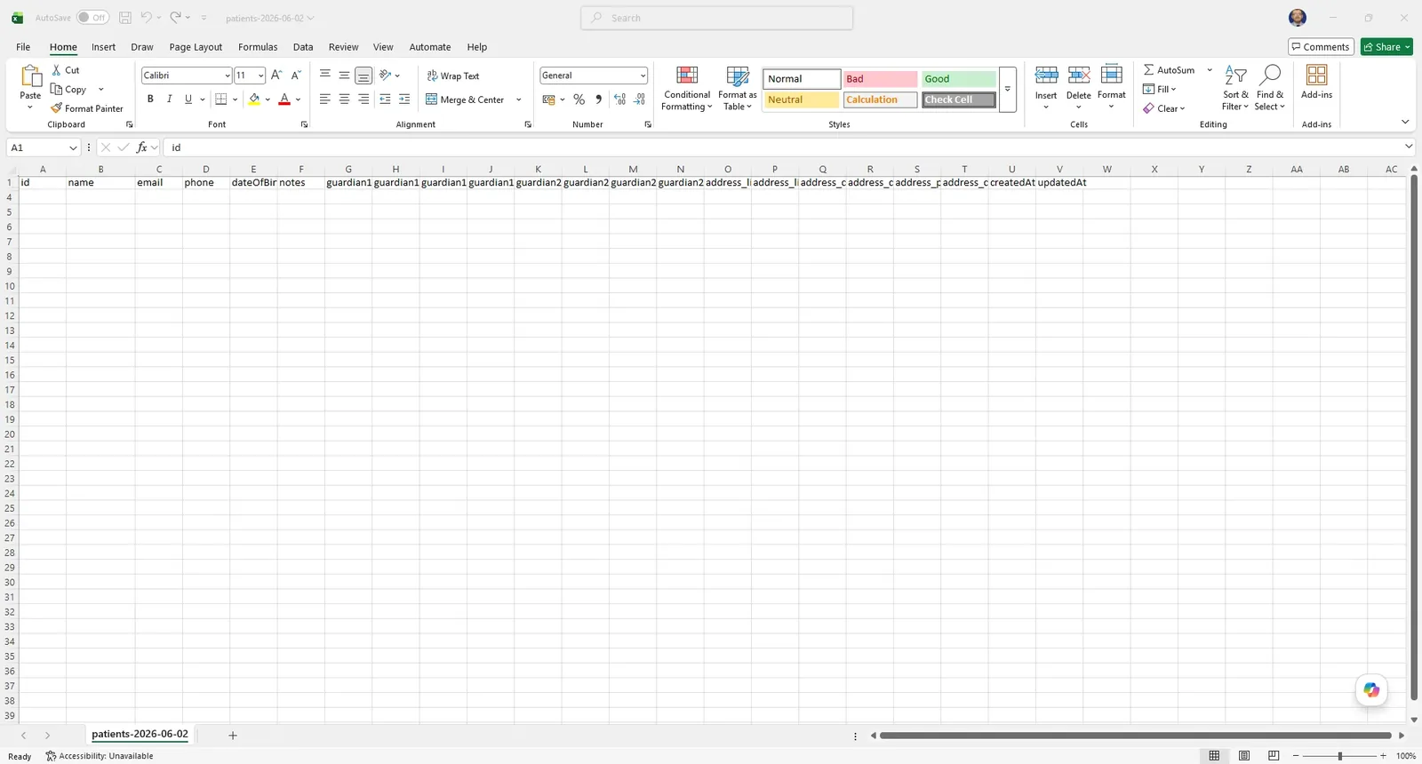 Export/reporting proof showing the platform as a maintainable business system rather than a simple brochure site.